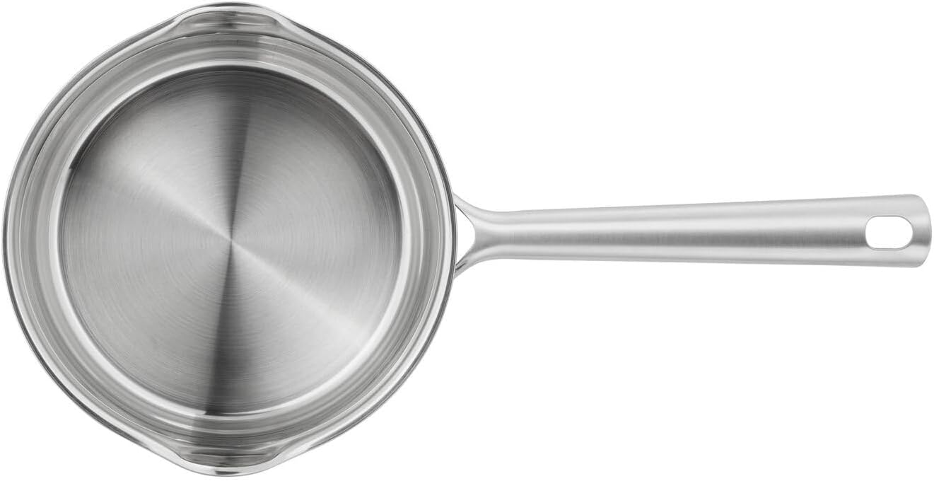 ZWILLING TrueFlow - Batería de cocina (5 piezas, con colador integrado en la tapa de cristal, apta para inducción, sin revestimiento, acero inoxidable)
