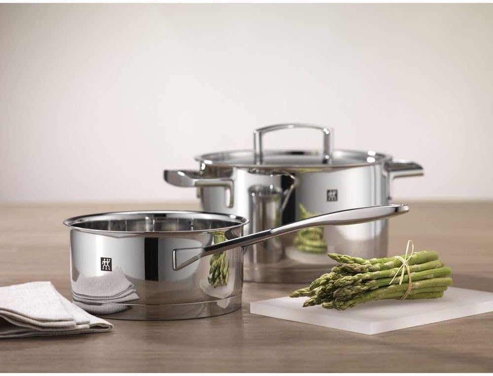 ZWILLING Batería de Cocina de 5 Piezas, 4 Tapas, Apto para Inducción, Acero Inoxidable, Passion