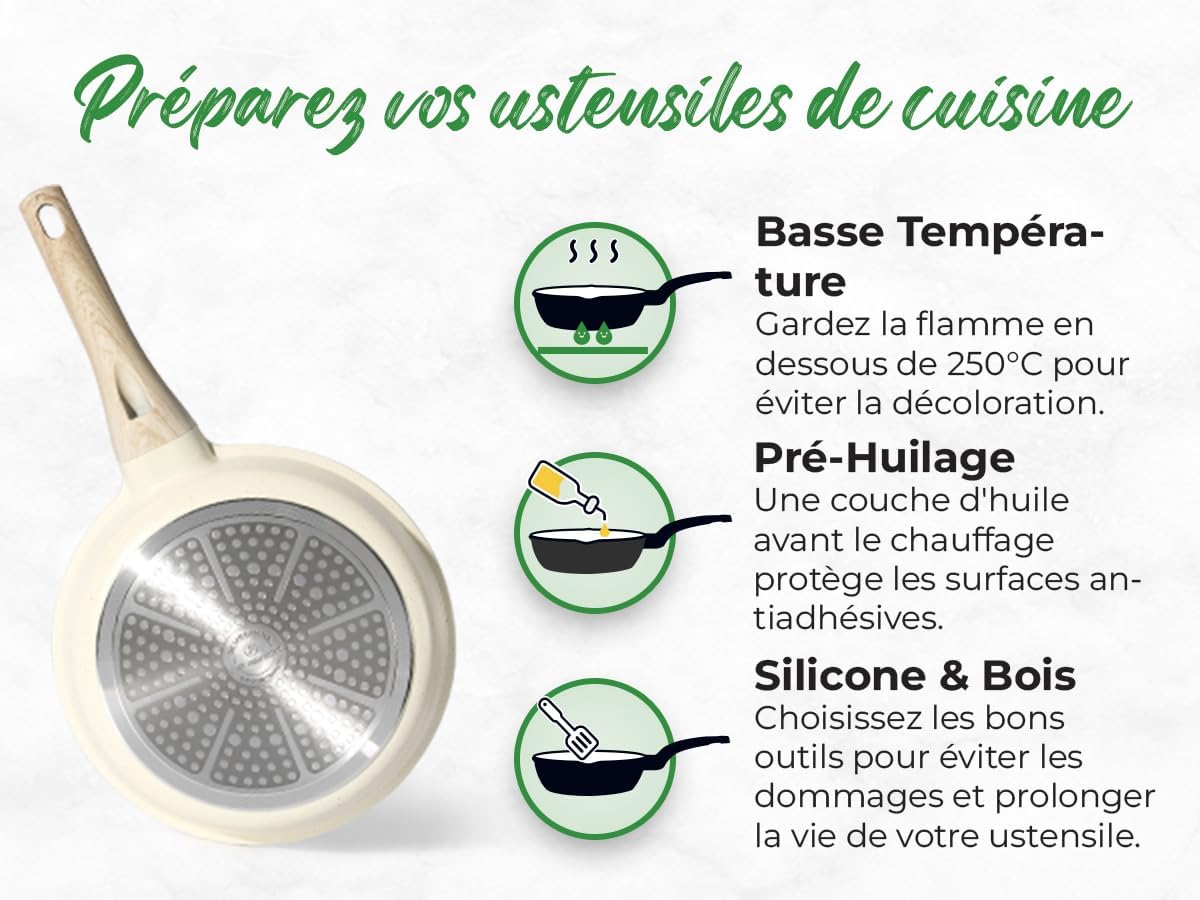 Just Perfecto Juego de Ollas y Sartenes Cocina Antiadherentes 21 Piezas, Batería de Cocina Antiadherentes Aluminio, para Todas las Cocinas, Incluso Inducción, Ollas Cocina con Tapas (21 Pcs Biege)