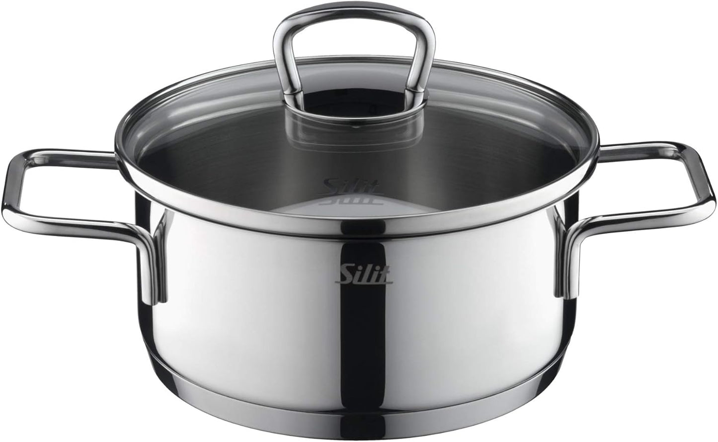 Silit Alicante - Juego de ollas de inducción (10 piezas, con tapa de cristal, acero inoxidable pulido, sin revestimiento)