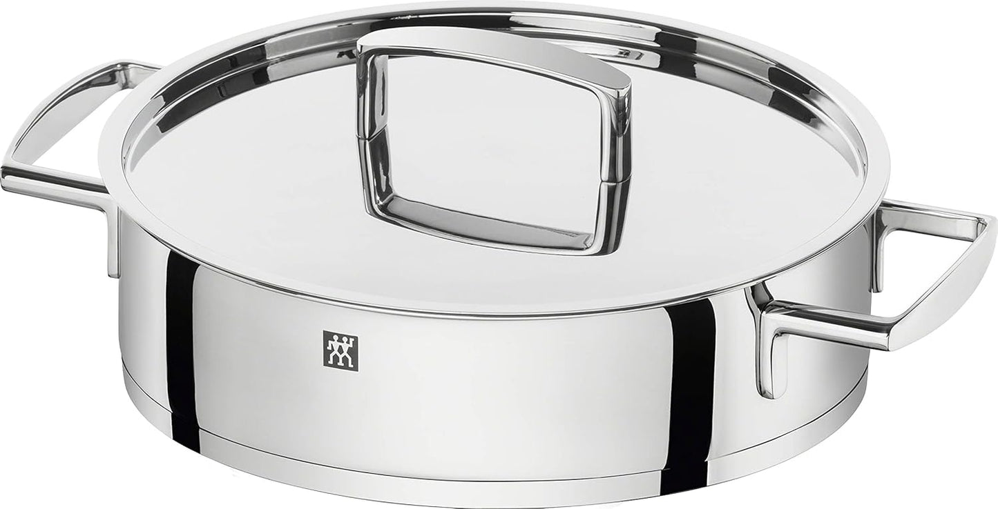 ZWILLING Batería de Cocina de 5 Piezas, 4 Tapas, Apto para Inducción, Acero Inoxidable, Passion, Color Gris Brillante, Ø 16cm, Ø 20 cm, Ø 24 cm, Ø 28 cm