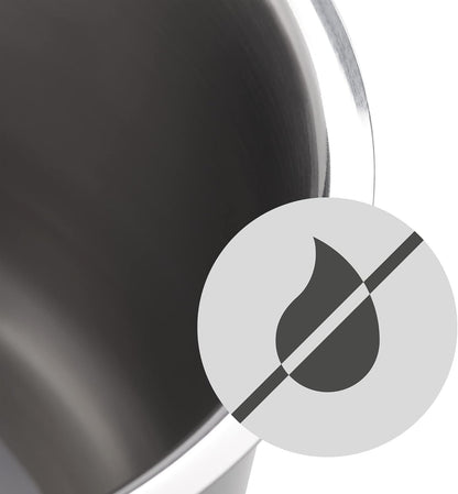 WMF Quaity One - Batería de Cocina 4 Piezas, Acero Inoxidable Apto para Inducción, 3 Cacerolas Altas de 16 cm, 20 cm y 24 cm, 1 Cazo 16 cm con 3 Tapas de Cristal