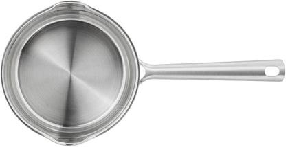 ZWILLING TrueFlow - Batería de cocina (5 piezas, con colador integrado en la tapa de cristal, apta para inducción, sin revestimiento, acero inoxidable)