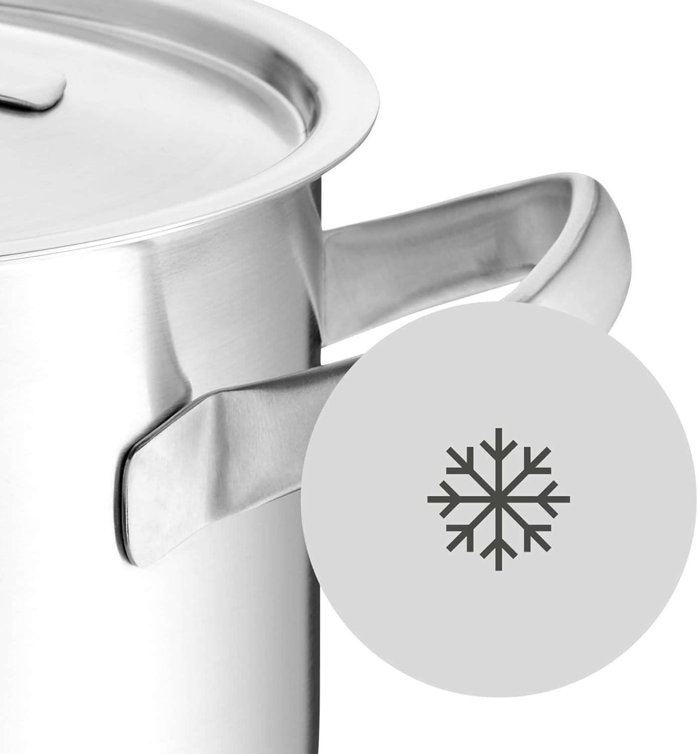 WMF Gourmet Plus - Batería de Cocina 5 Piezas, Acero Inoxidable Apto para Inducción, 1 Cacerola Baja de 20 cm, 3 Cacerolas Altas de 16 cm, 20 cm y 24 cm, 1 Cazo 16 cm con 4 Tapas de Acero Inoxidable