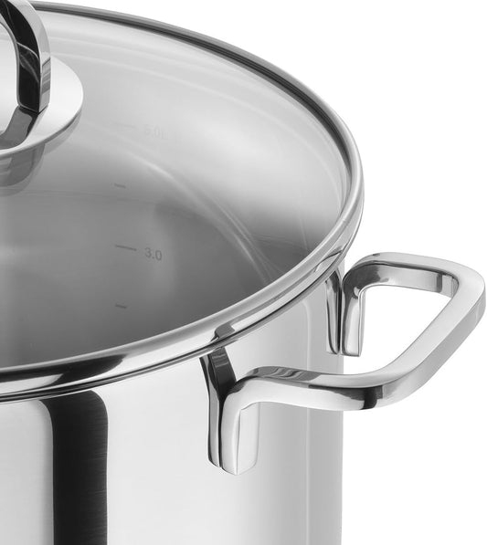 ZWILLING Juego de ollas de 5 Piezas, 4 Tapas, Apto para Inducción, Acero Inoxidable, Quadro