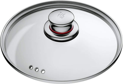 WMF Quaity One - Batería de Cocina 4 Piezas, Acero Inoxidable Apto para Inducción, 3 Cacerolas Altas de 16 cm, 20 cm y 24 cm, 1 Cazo 16 cm con 3 Tapas de Cristal