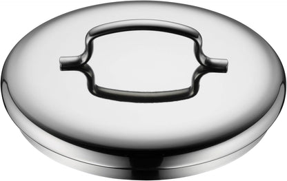 WMF Mini - Batería de Cocina 5 Piezas, Acero Inoxidable Apto para Inducción, 2 Cacerola Baja de 12 cm y 14 cm, 2 Cacerolas Altas de 14 cm y 16 cm , 1 Cazo 14 cm con 4 Tapas de Acero, Apilables