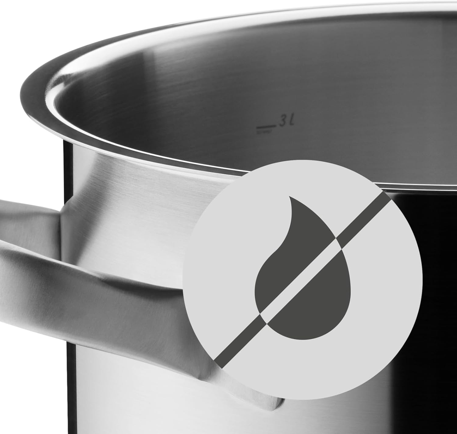 WMF Gourmet Plus - Batería de Cocina 5 Piezas, Acero Inoxidable Apto para Inducción, 1 Cacerola Baja de 20 cm, 3 Cacerolas Altas de 16 cm, 20 cm y 24 cm, 1 Cazo 16 cm con 4 Tapas de Acero Inoxidable