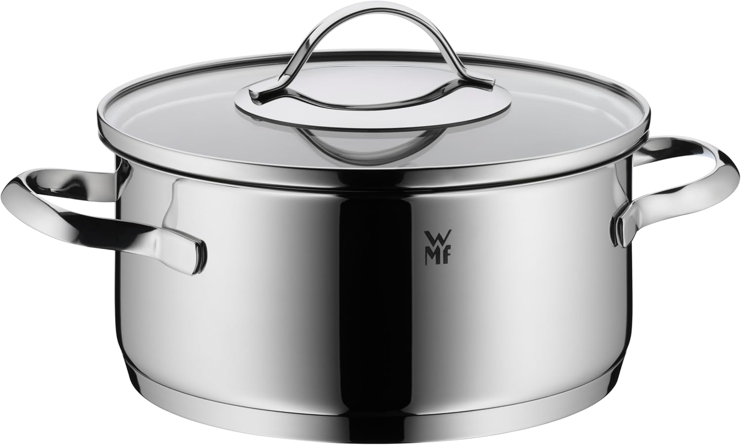 WMF Aparto - Juego de cacerolas para inducción (5 piezas, con tapa de cristal, acero inoxidable Cromargan pulido, sin recubrimiento, aptas para todo tipo de fuegos, sin escala, apto para lavavajillas)
