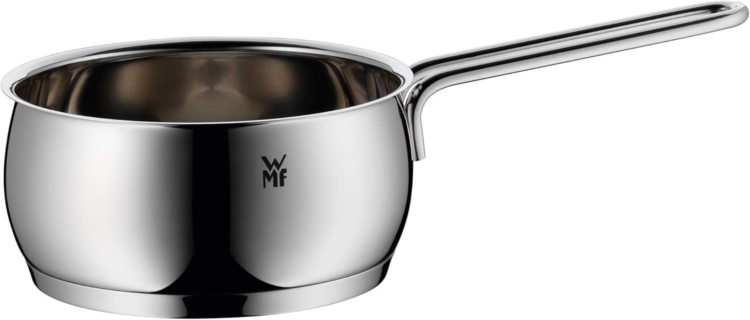 WMF Quaity One - Batería de Cocina 4 Piezas, Acero Inoxidable Apto para Inducción, 3 Cacerolas Altas de 16 cm, 20 cm y 24 cm, 1 Cazo 16 cm con 3 Tapas de Cristal