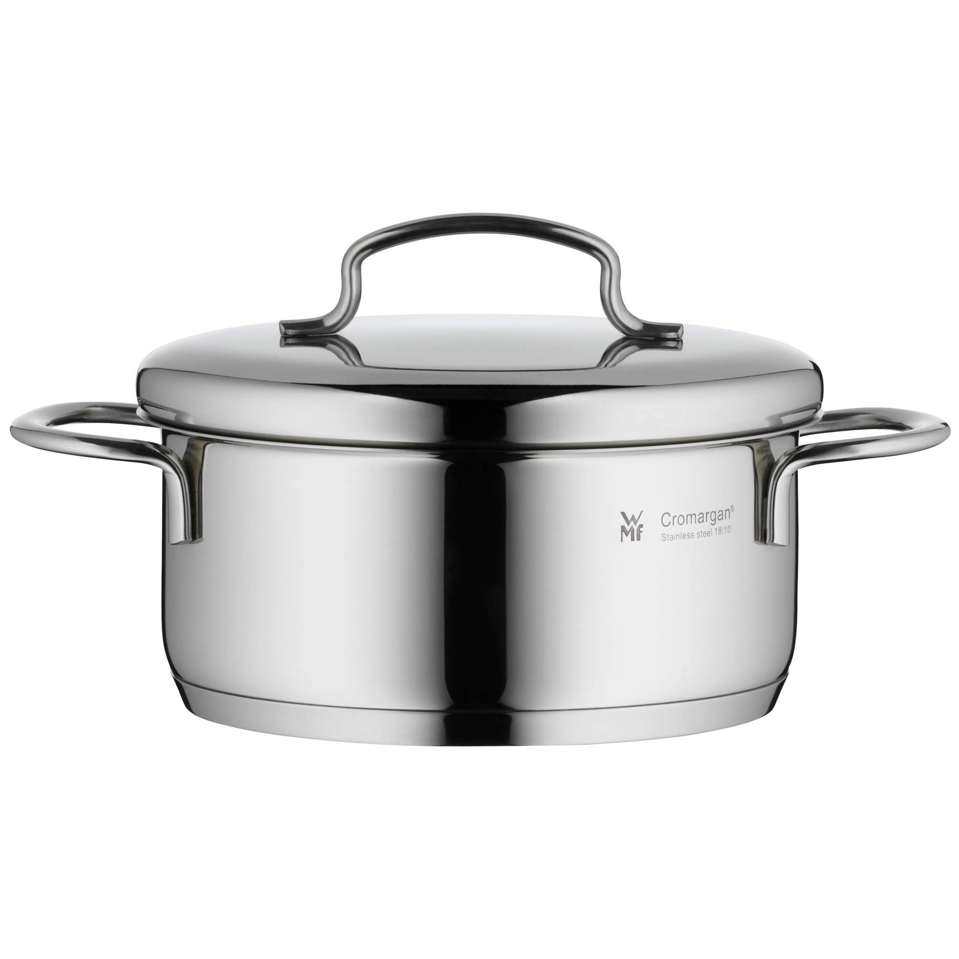 WMF Mini - Batería de Cocina 5 Piezas, Acero Inoxidable Apto para Inducción, 2 Cacerola Baja de 12 cm y 14 cm, 2 Cacerolas Altas de 14 cm y 16 cm , 1 Cazo 14 cm con 4 Tapas de Acero, Apilables