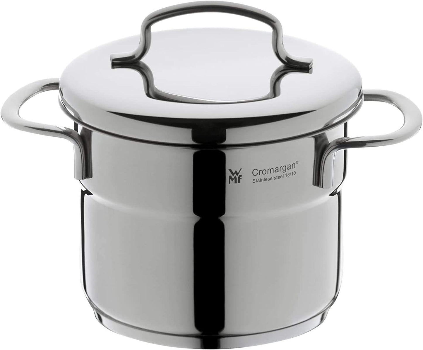 WMF Mini - Batería de Cocina 5 Piezas, Acero Inoxidable Apto para Inducción, 2 Cacerola Baja de 12 cm y 14 cm, 2 Cacerolas Altas de 14 cm y 16 cm , 1 Cazo 14 cm con 4 Tapas de Acero, Apilables