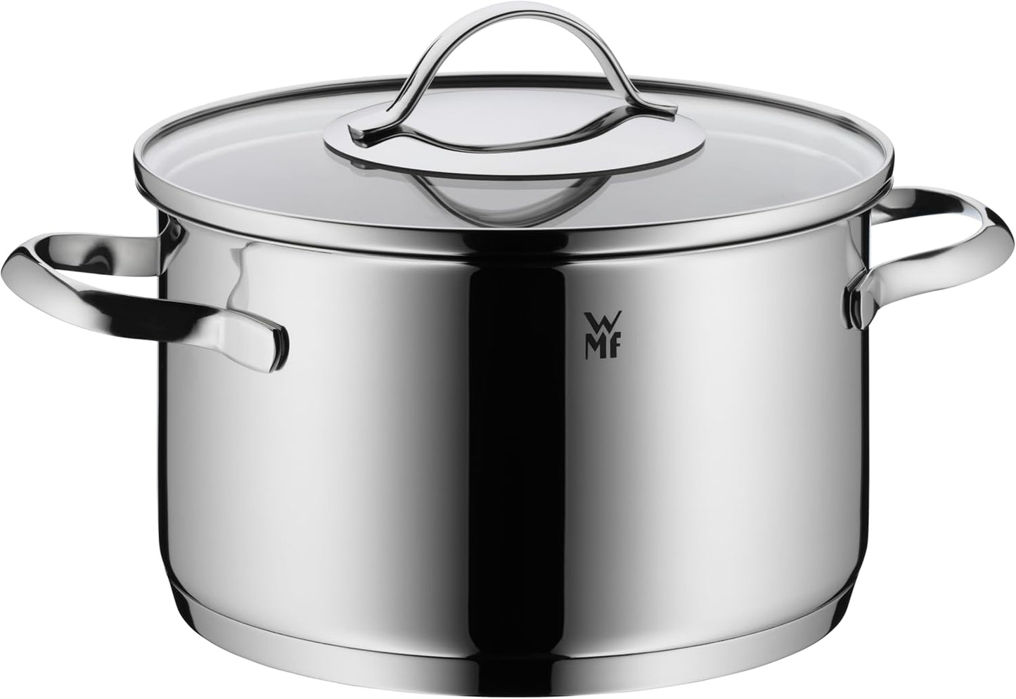 WMF Aparto - Juego de cacerolas para inducción (5 piezas, con tapa de cristal, acero inoxidable Cromargan pulido, sin recubrimiento, aptas para todo tipo de fuegos, sin escala, apto para lavavajillas)