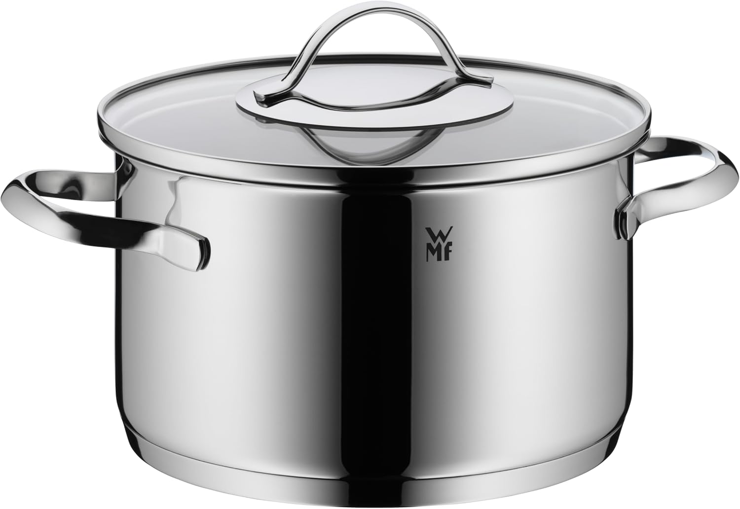 WMF Aparto - Juego de cacerolas para inducción (5 piezas, con tapa de cristal, acero inoxidable Cromargan pulido, sin recubrimiento, aptas para todo tipo de fuegos, sin escala, apto para lavavajillas)