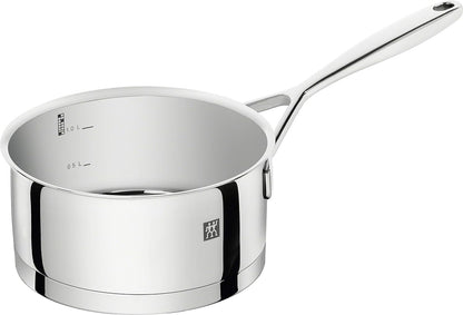ZWILLING Batería de Cocina de 5 Piezas, 4 Tapas, Apto para Inducción, Acero Inoxidable, Passion, Color Gris Brillante, Ø 16cm, Ø 20 cm, Ø 24 cm, Ø 28 cm