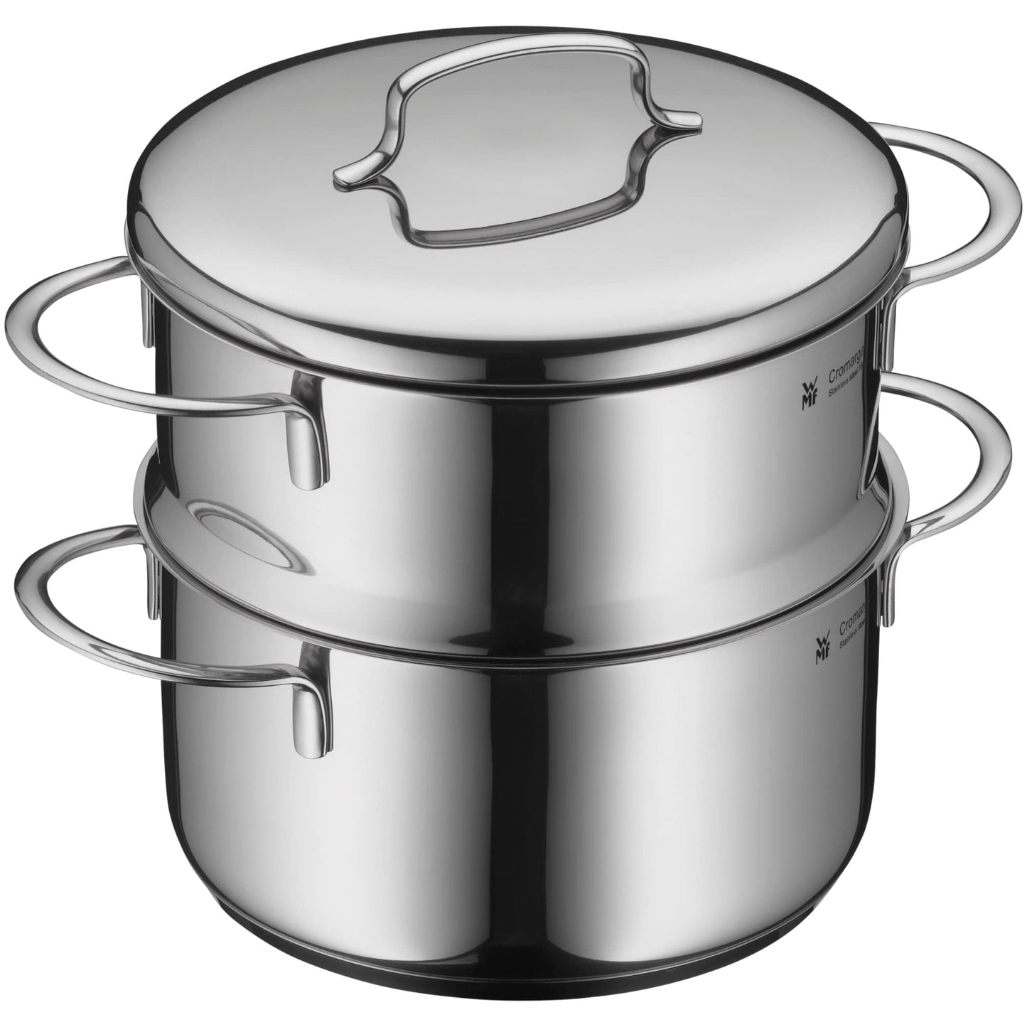 WMF Mini - Batería de Cocina 5 Piezas, Acero Inoxidable Apto para Inducción, 2 Cacerola Baja de 12 cm y 14 cm, 2 Cacerolas Altas de 14 cm y 16 cm , 1 Cazo 14 cm con 4 Tapas de Acero, Apilables