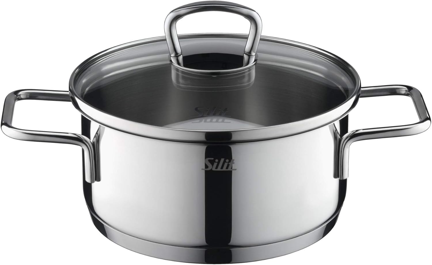 Silit Alicante - Juego de ollas de inducción (10 piezas, con tapa de cristal, acero inoxidable pulido, sin revestimiento)