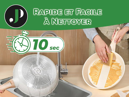 Just Perfecto Juego de Ollas y Sartenes Cocina Antiadherentes 21 Piezas, Batería de Cocina Antiadherentes Aluminio, para Todas las Cocinas, Incluso Inducción, Ollas Cocina con Tapas (21 Pcs Biege)