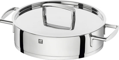 ZWILLING Batería de Cocina de 5 Piezas, 4 Tapas, Apto para Inducción, Acero Inoxidable, Passion, Color Gris Brillante, Ø 16cm, Ø 20 cm, Ø 24 cm, Ø 28 cm