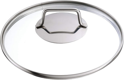 WMF Astoria Batería de Cocina (5 Piezas), Cristal, Acero Inoxidable Cromargan, Apta para Todo Tipo de cocinas Incluso inducción