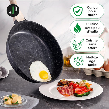 Just Perfecto Juego de Ollas y Sartenes Cocina Antiadherentes 21 Piezas, Batería de Cocina Antiadherentes Aluminio, para Todas las Cocinas, Incluso Inducción, Ollas Cocina con Tapas (21 Pcs Black)